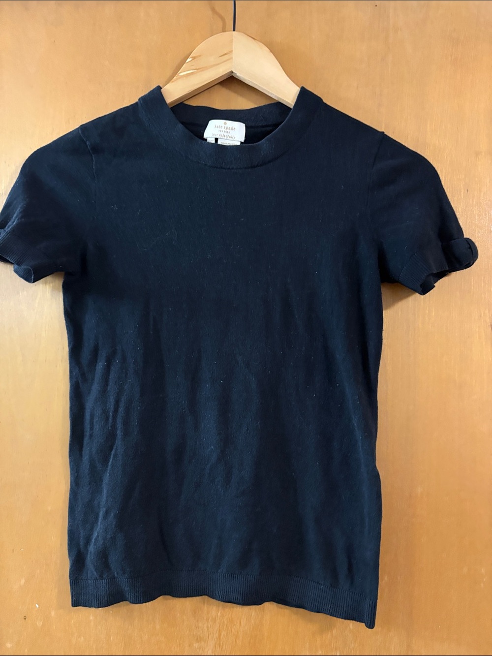 kate spade Black Short Sleeve Crewneck Tee